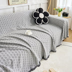 CasaSerene: Sofa Cover in Geometric Pattern Made of Brushed Microfiber with Quilted Structure – for Sofa & Living Room