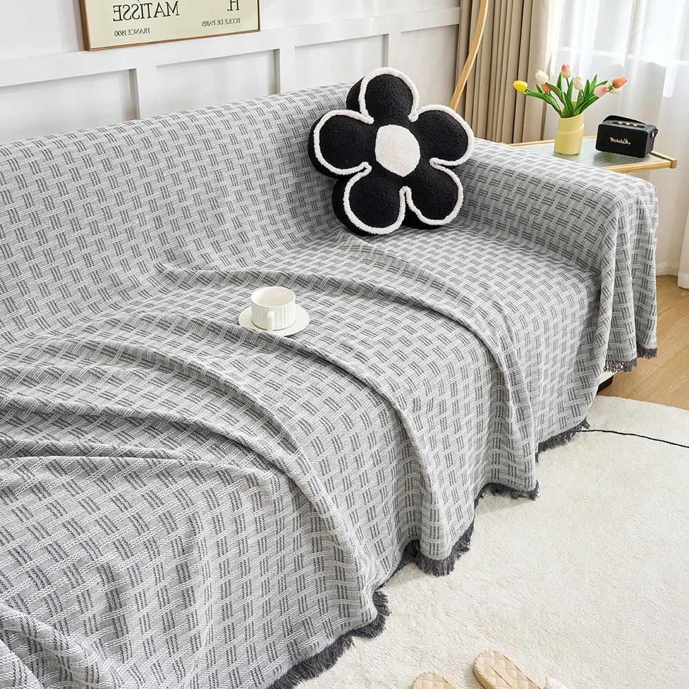 CasaSerene: Sofa Cover in Geometric Pattern Made of Brushed Microfiber with Quilted Structure – for Sofa & Living Room