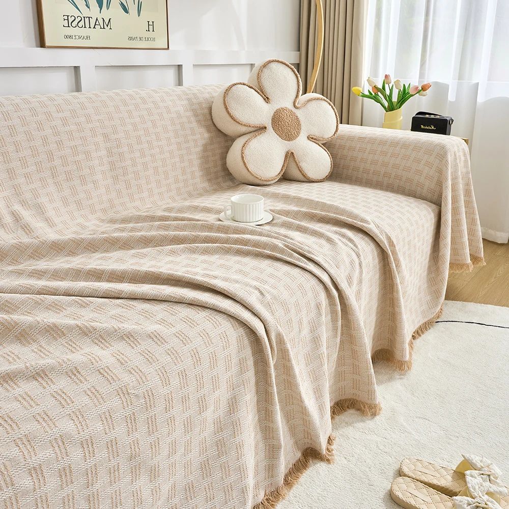 CasaSerene: Sofa Cover in Geometric Pattern Made of Brushed Microfiber with Quilted Structure – for Sofa & Living Room