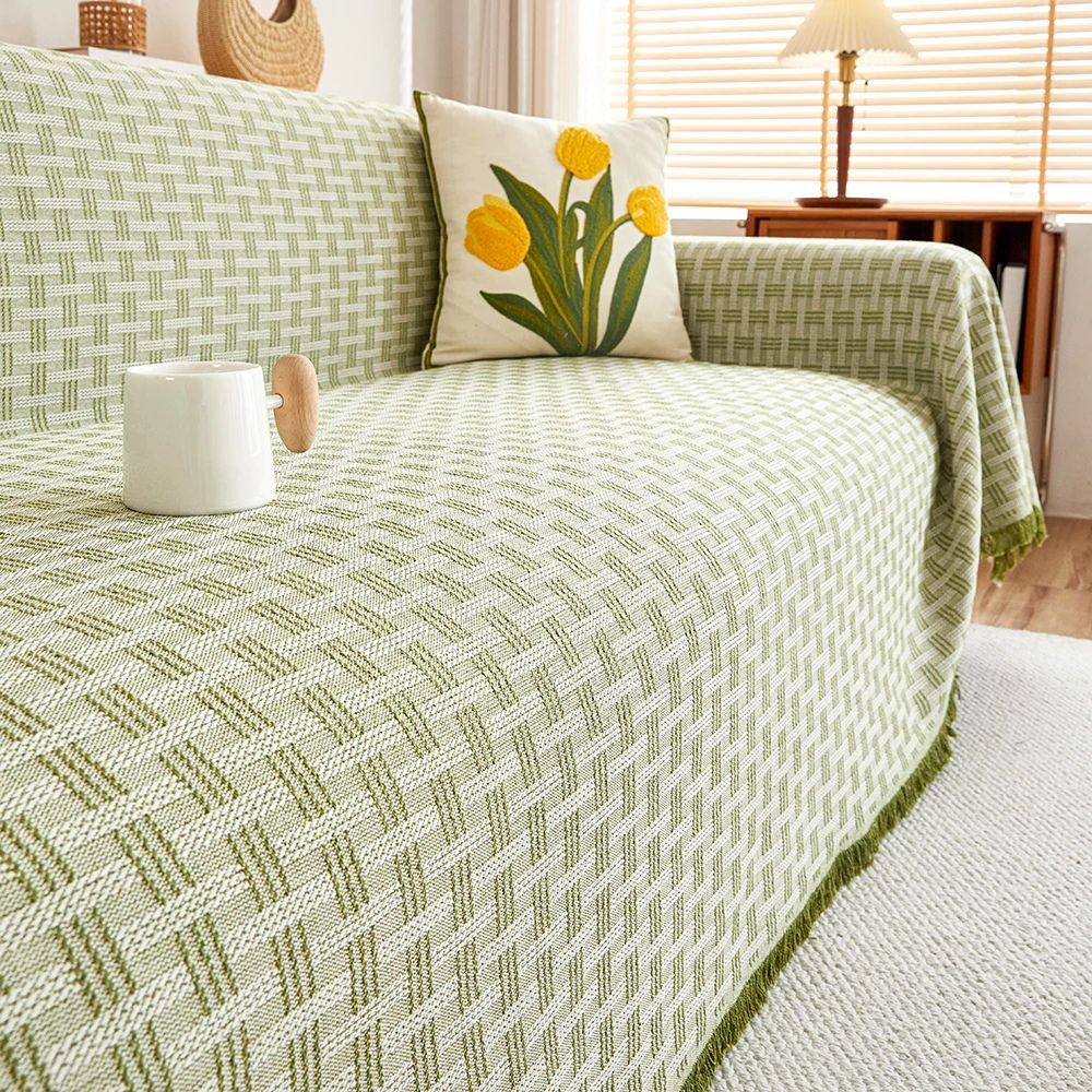 CasaSerene: Sofa Cover in Geometric Pattern Made of Brushed Microfiber with Quilted Structure – for Sofa & Living Room