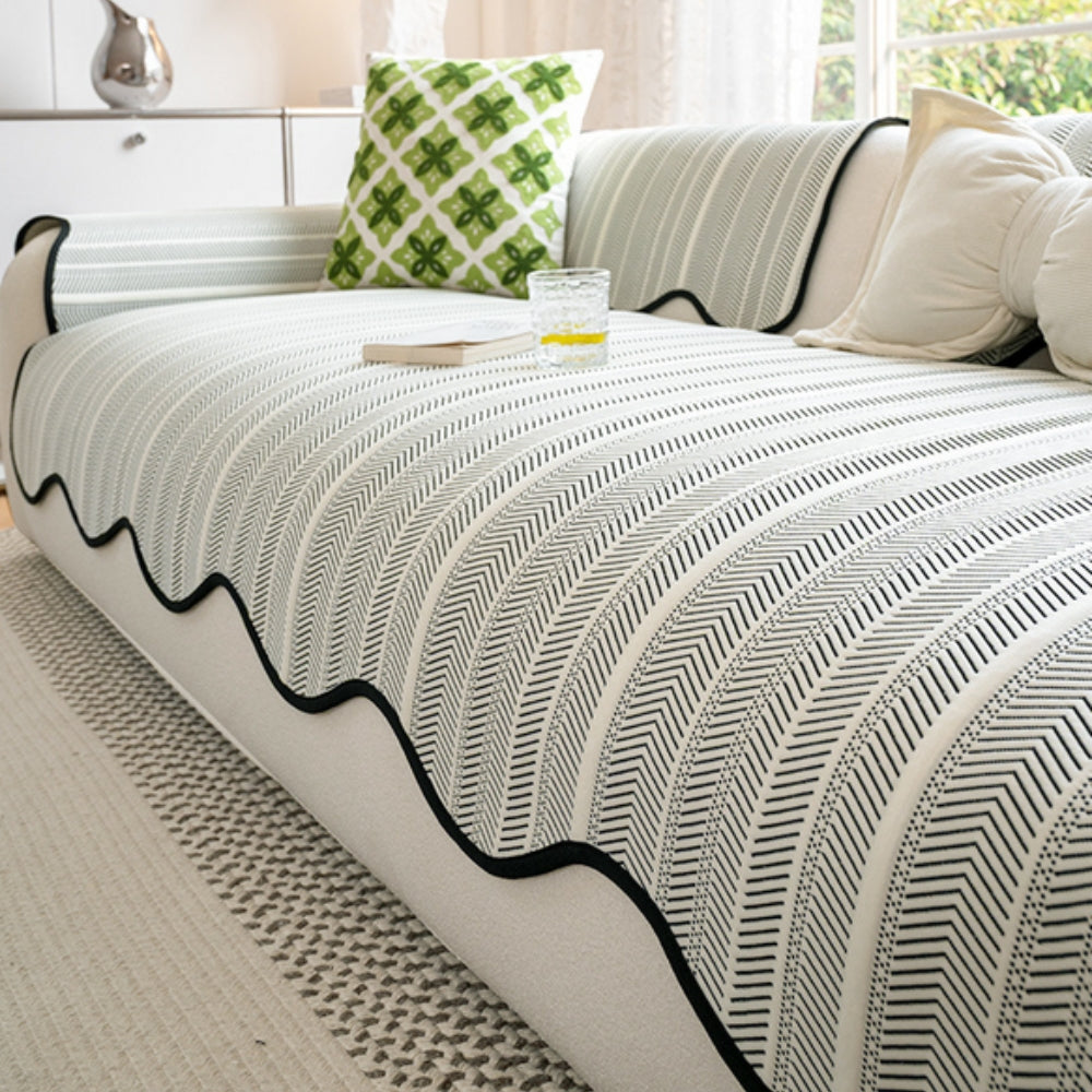 CasaWeave: Herringbone Sofa Cover – Non-Slip Sofa Throw for Living Room & Bed