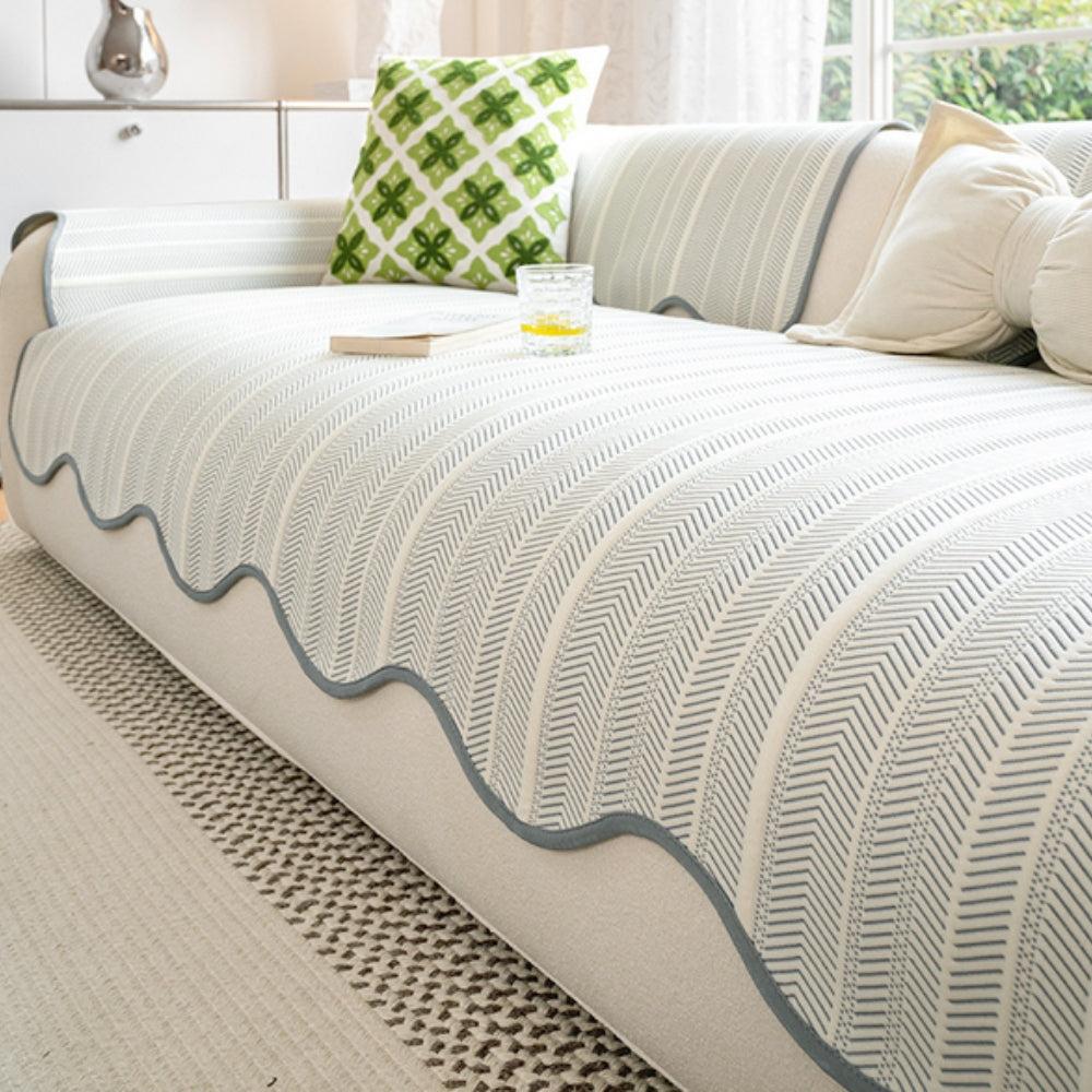 CasaWeave: Herringbone Sofa Cover – Non-Slip Sofa Throw for Living Room & Bed