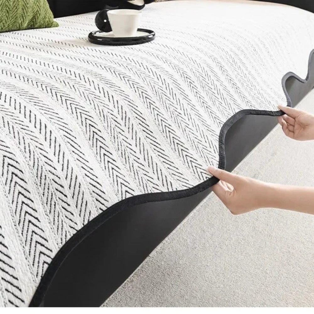 CasaWeave: Herringbone Sofa Cover – Non-Slip Sofa Throw for Living Room & Bed