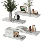 CasaWeiss: Wooden Wall Shelves – Set of 4, Modern & Hanging with Invisible Mounting for Plants & Photos in the Living Room