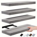 CasaWeiss: Wooden Wall Shelves – Set of 4, Modern & Hanging with Invisible Mounting for Plants & Photos in the Living Room