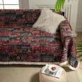 Casablanca: Boho-Style Sofa Throw with Geometric Pattern & Decorative Tassels – for Living Room & Couch
