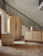 Soleil Nightstand | Rounded Oak Frame, Soft-Close Drawers