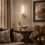 Casoria Natural Alabaster Cylinder Wall Sconce