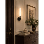 Casoria Natural Alabaster Cylinder Wall Sconce