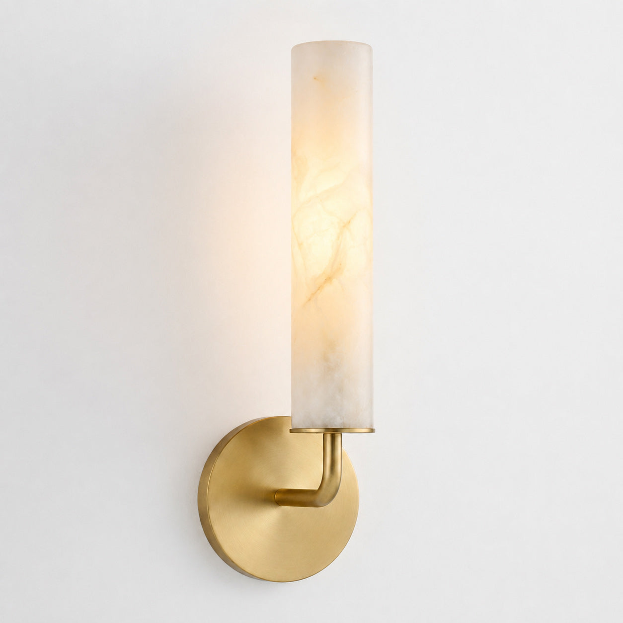 Casoria Natural Alabaster Cylinder Wall Sconce