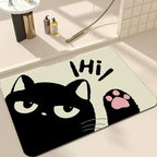 Doormat Polyester Non Slip Cartoon Cat Indoor Floor Mat