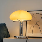 Cato Retro Caramel Glass Table Lamp with Chrome Base