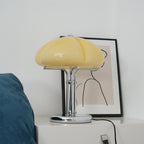Cato Retro Caramel Glass Table Lamp with Chrome Base