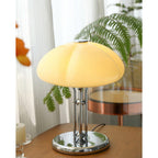 Cato Retro Caramel Glass Table Lamp with Chrome Base
