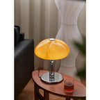 Cato Retro Caramel Glass Table Lamp with Chrome Base