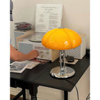 Cato Retro Caramel Glass Table Lamp with Chrome Base