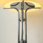 Cato Retro Caramel Glass Table Lamp with Chrome Base