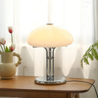Cato Retro Caramel Glass Table Lamp with Chrome Base