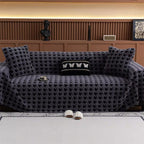 CavalliLoom: Elegant Microfiber Couch Cover with Houndstooth Design & Protective Function – for Sofa & Living Area
