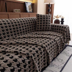 CavalliLoom: Elegant Microfiber Couch Cover with Houndstooth Design & Protective Function – for Sofa & Living Area