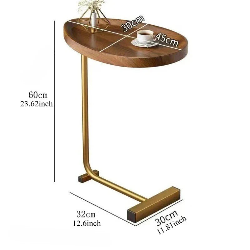 CaviraSchlau: C-shaped side table with compact size & flexible use – for sofa & bed