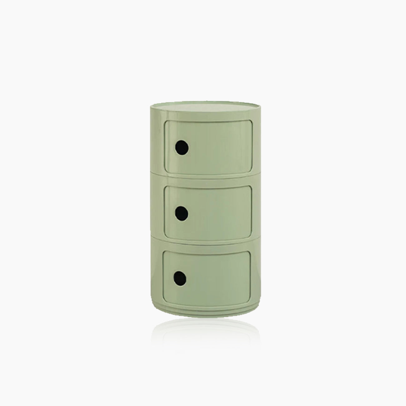 CavoModul: Round Side Table with Storage & Sliding Doors in Modern Design – for Living Room & Bedroom