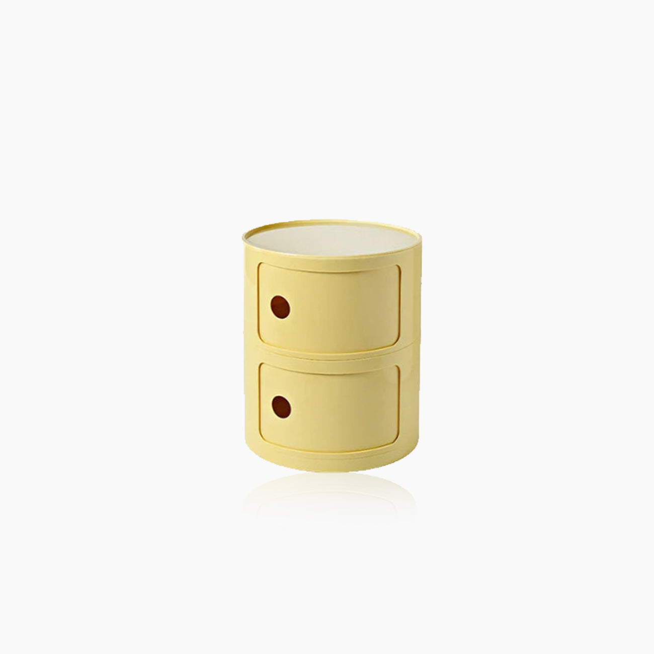 CavoModul: Round Side Table with Storage & Sliding Doors in Modern Design – for Living Room & Bedroom