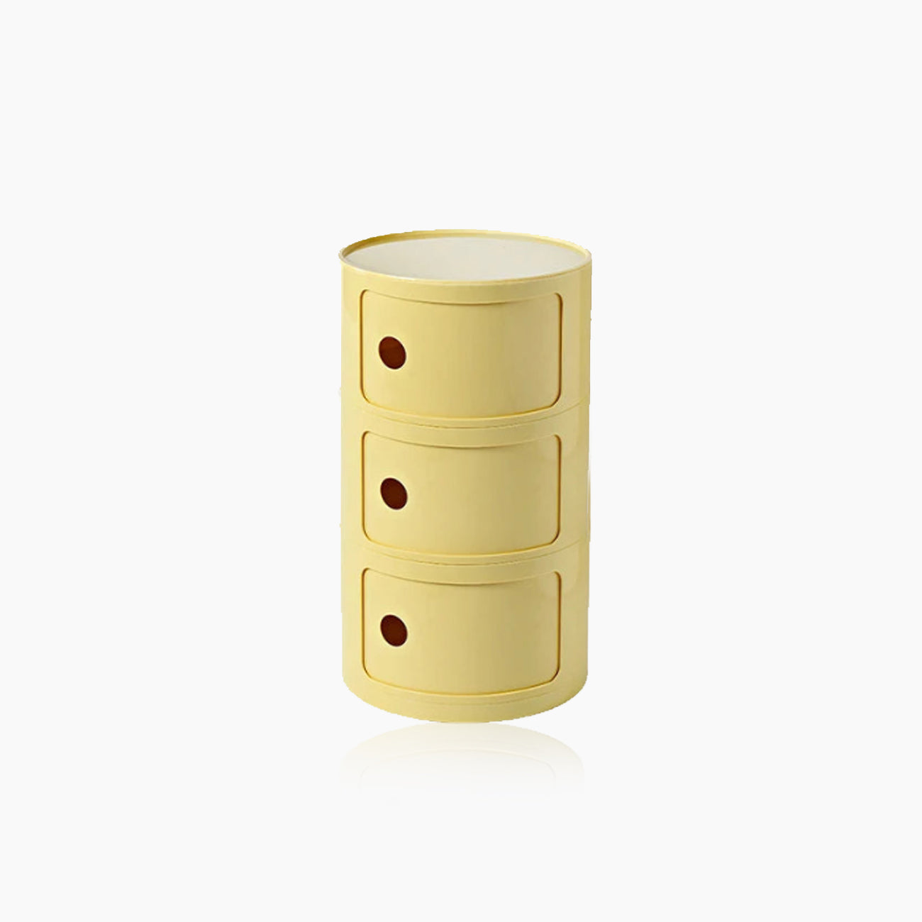 CavoModul: Round Side Table with Storage & Sliding Doors in Modern Design – for Living Room & Bedroom