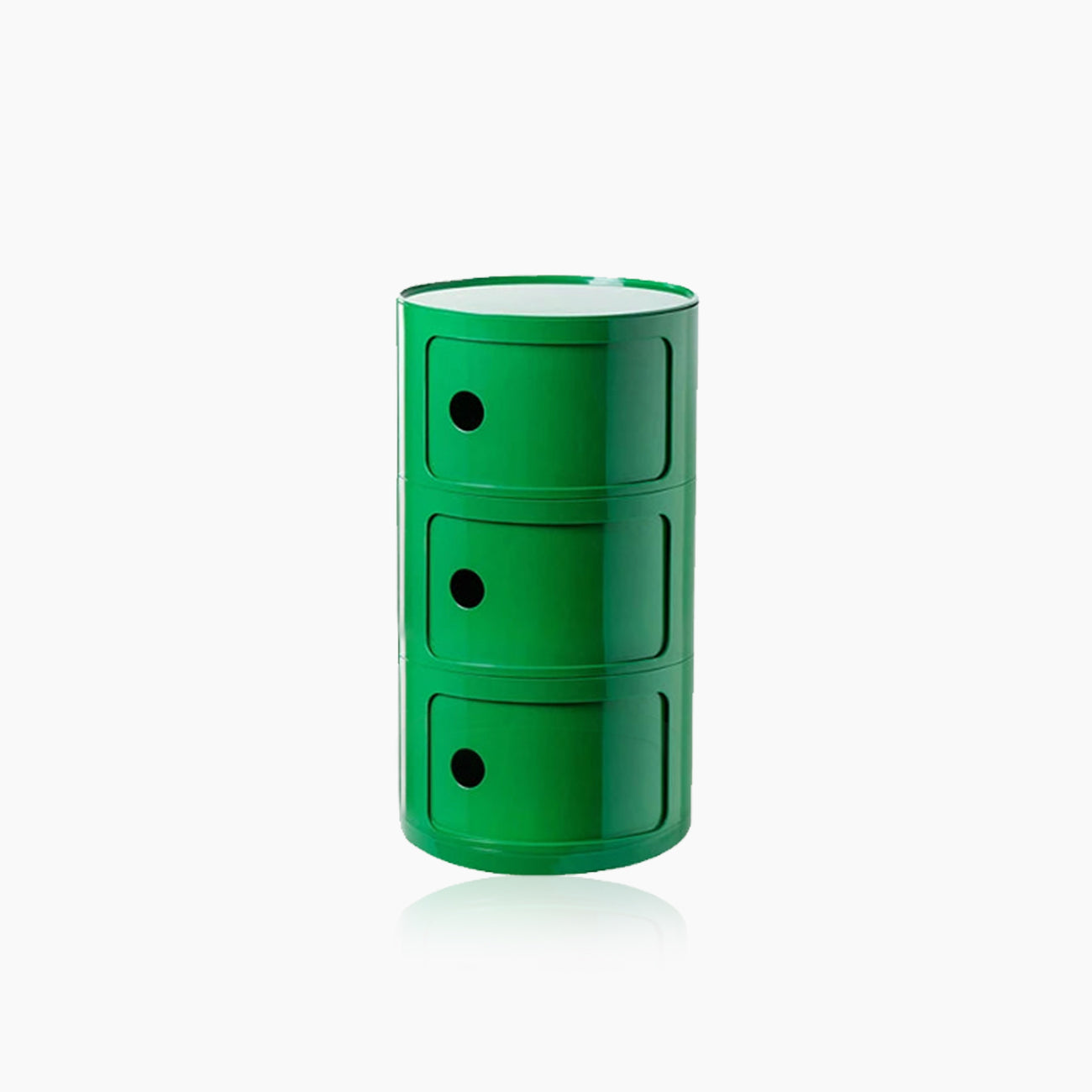 CavoModul: Round Side Table with Storage & Sliding Doors in Modern Design – for Living Room & Bedroom