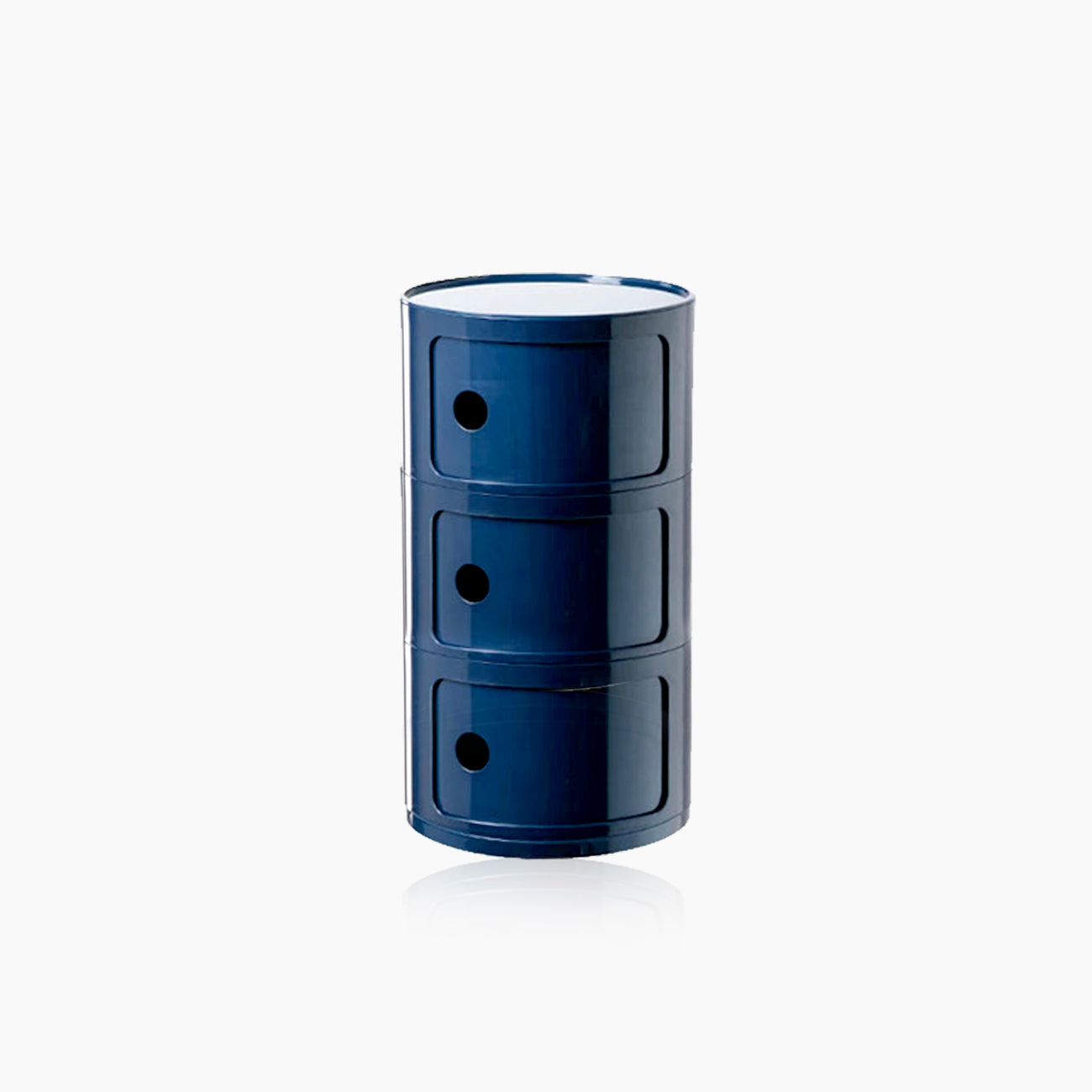 CavoModul: Round Side Table with Storage & Sliding Doors in Modern Design – for Living Room & Bedroom