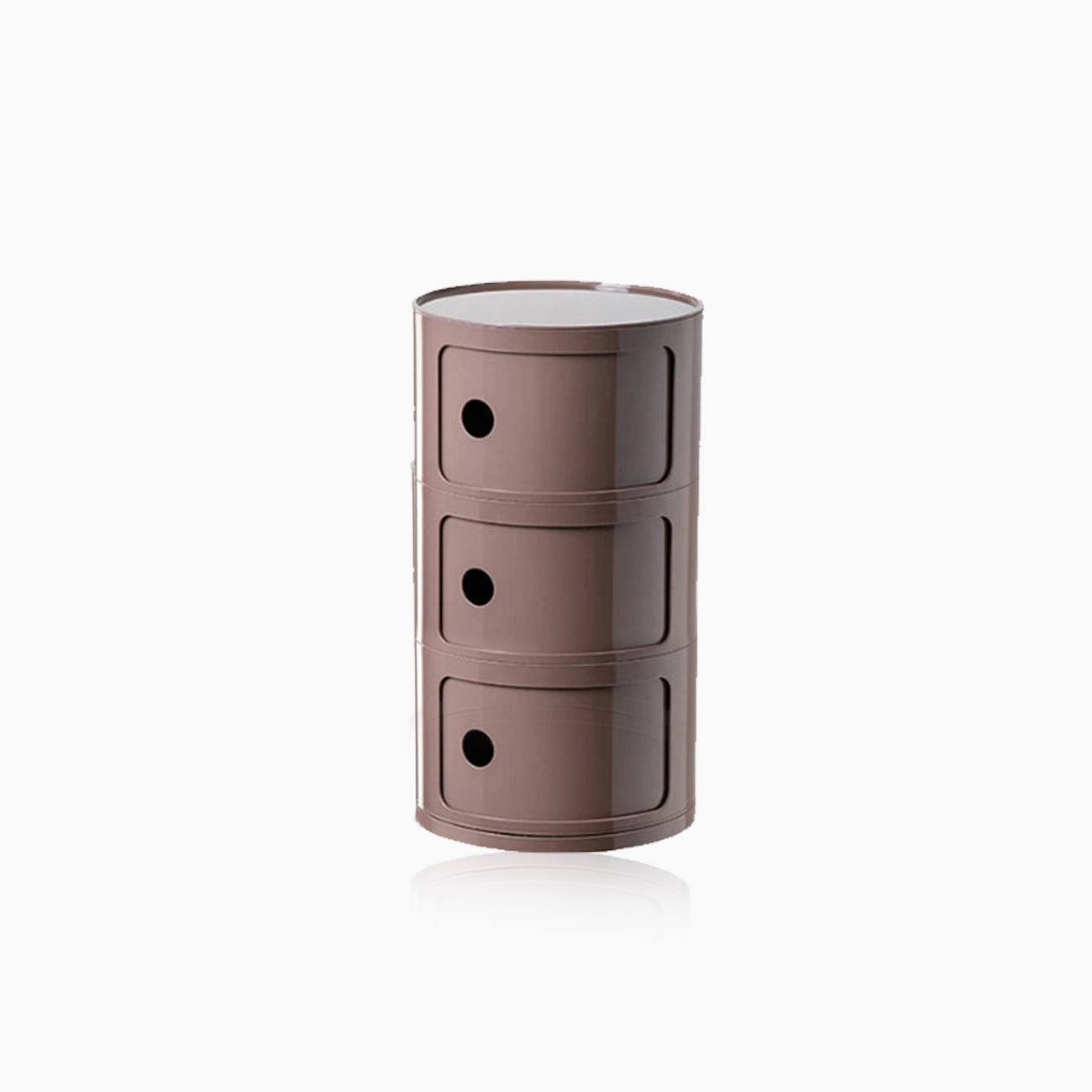 CavoModul: Round Side Table with Storage & Sliding Doors in Modern Design – for Living Room & Bedroom