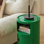 CavoModul: Round Side Table with Storage & Sliding Doors in Modern Design – for Living Room & Bedroom