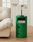 CavoModul: Round Side Table with Storage & Sliding Doors in Modern Design – for Living Room & Bedroom