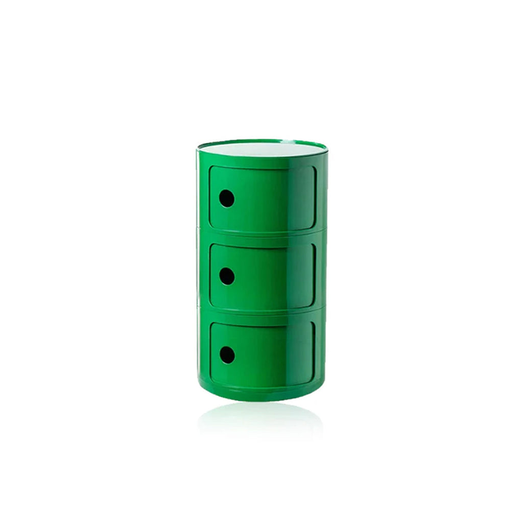 CavoModul: Round Side Table with Storage & Sliding Doors in Modern Design – for Living Room & Bedroom