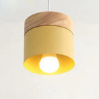 Ceiling Pendant Light Wood and Metal Adjustable Hardwired Fixture
