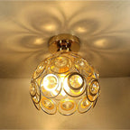 Ceiling Light Flush Mount Crystal Metal Frame LED Compatible Indoor Lighting
