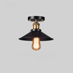 Ceiling Light Flush Mount Metal Shade LED Compatible Industrial Style