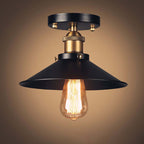 Ceiling Light Flush Mount Metal Shade LED Compatible Industrial Style