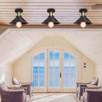 Ceiling Light Flush Mount Metal Shade LED Compatible Industrial Style