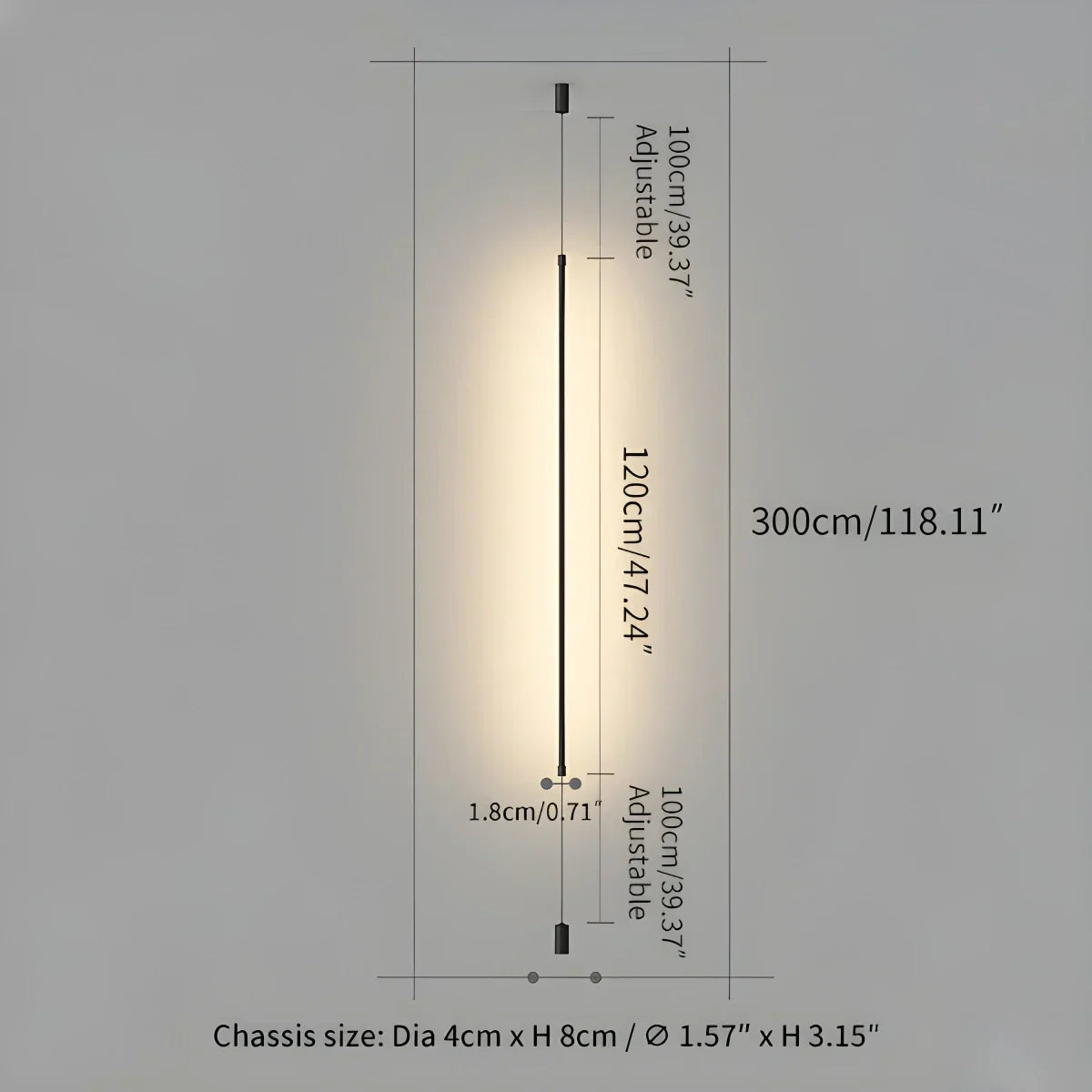 Bello Vloer Tot Plafond Lamp | Slank Design, Ingebouwde LED Verlichting