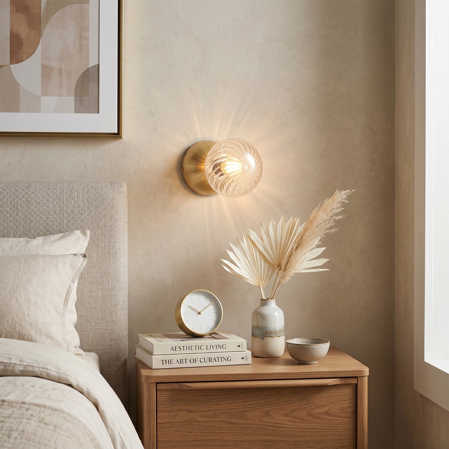 Celeste Optical Swirl Glass Wall Sconce