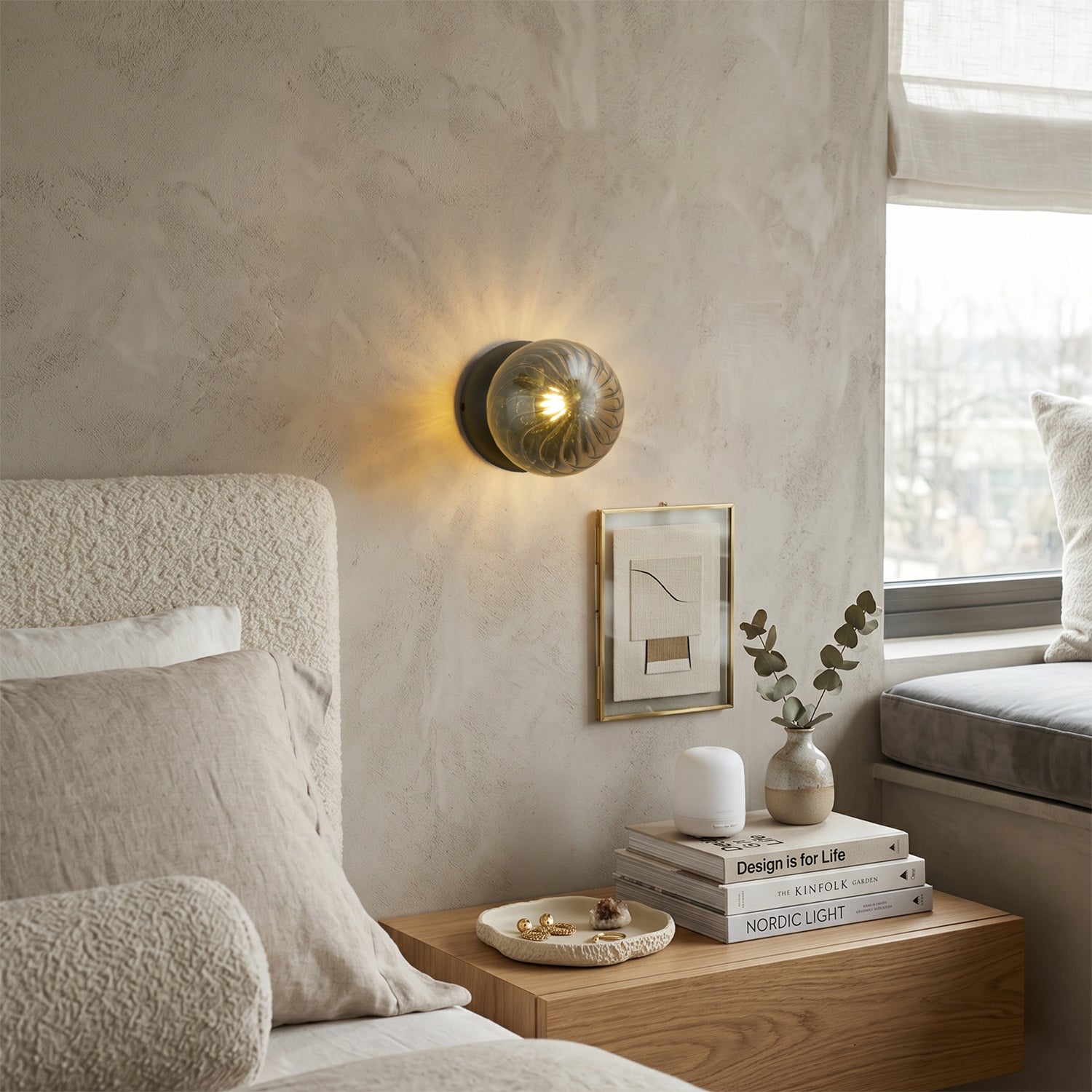 Celeste Optical Swirl Glass Wall Sconce