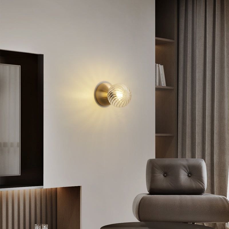 Celeste Optical Swirl Glass Wall Sconce