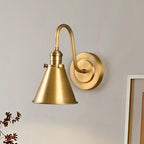 Cellmn Gooseneck Cone Wall Sconce (Brass or Black)