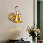 Cellmn Gooseneck Cone Wall Sconce (Brass or Black)