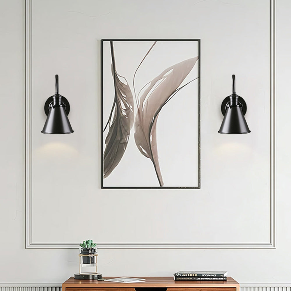 Cellmn Gooseneck Cone Wall Sconce (Brass or Black)