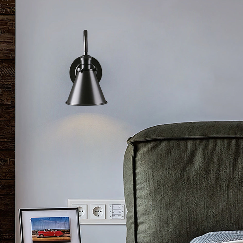 Cellmn Gooseneck Cone Wall Sconce (Brass or Black)