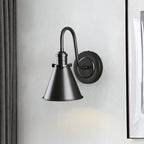 Cellmn Gooseneck Cone Wall Sconce (Brass or Black)