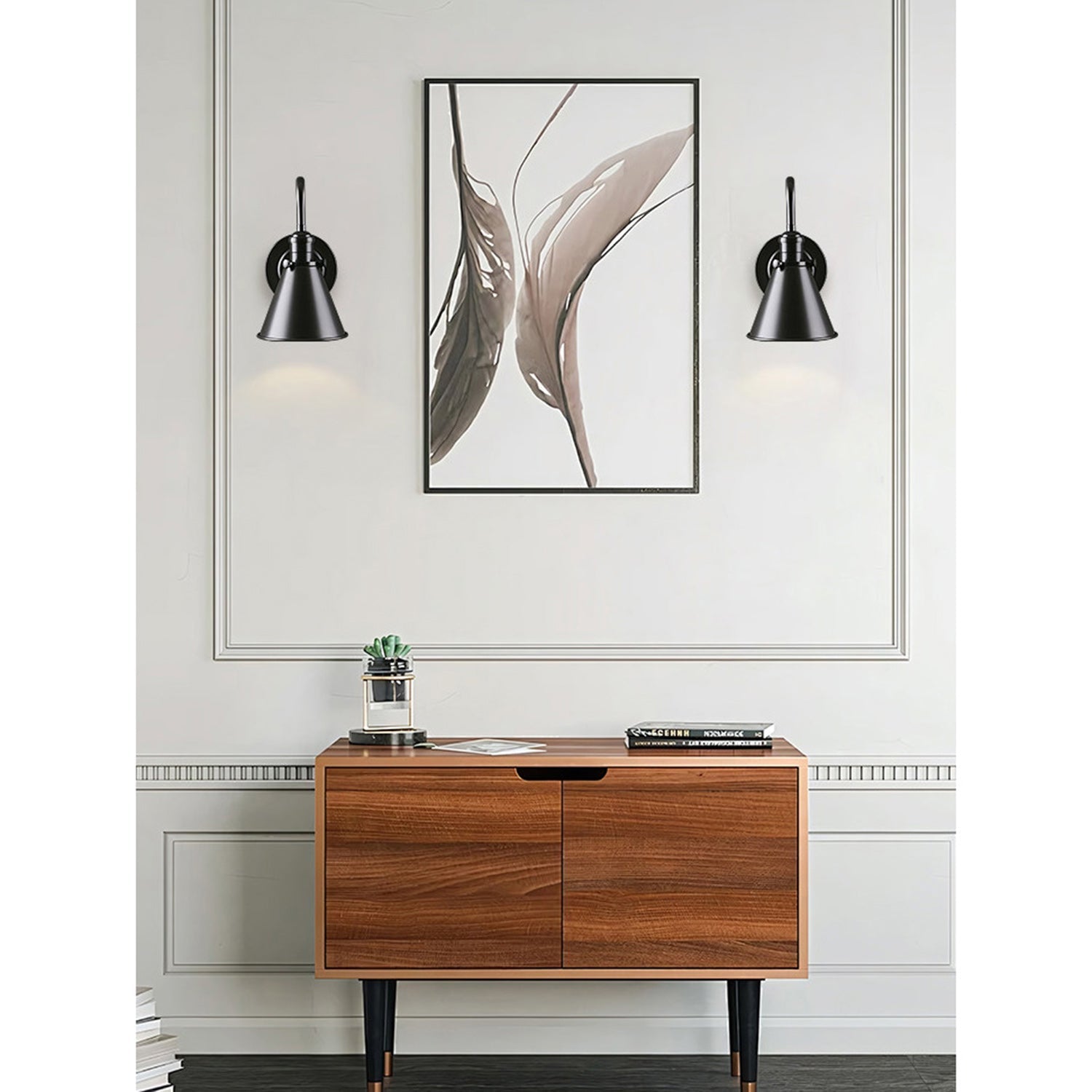 Cellmn Gooseneck Cone Wall Sconce (Brass or Black)