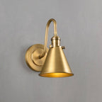 Cellmn Gooseneck Cone Wall Sconce (Brass or Black)
